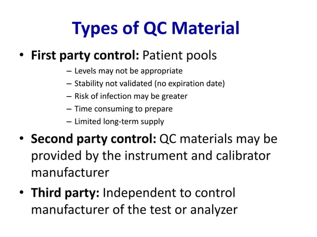 Quality Control in Clinical Chemistry