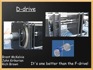 D-drive It's one better than the F-drive! Brent McKelvie John Krikorian Rich Brown 