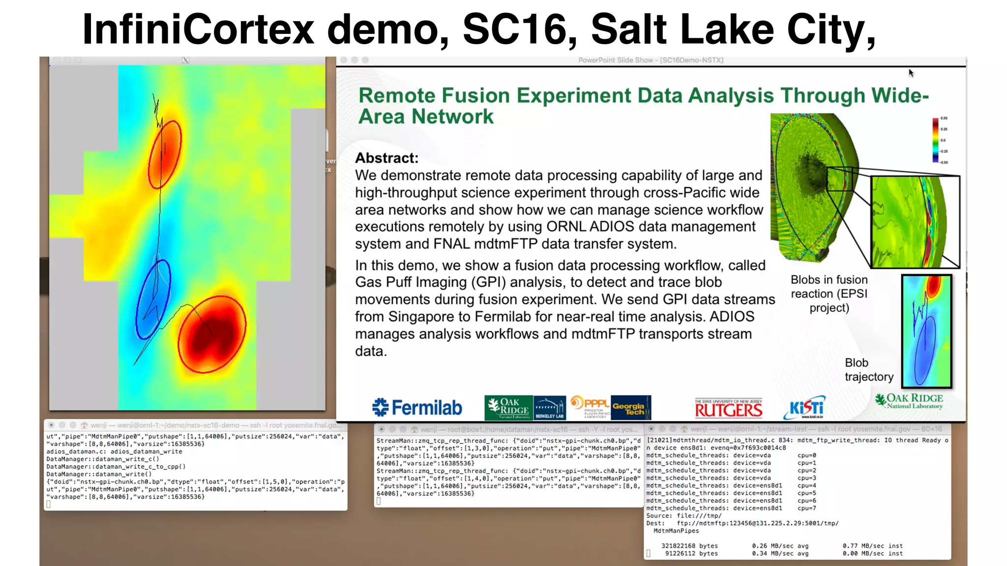InfiniCortex demo, SC16, Salt Lake City,
UT, USA
 