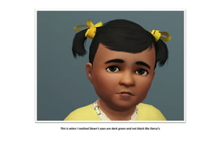 This is when I realized Dawn’s eyes are dark green and not black like Darcy’s.
 