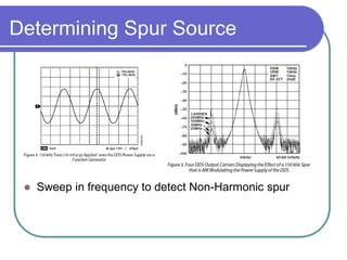  Sweep in frequency to detect Non-Harmonic spur
Determining Spur Source
 