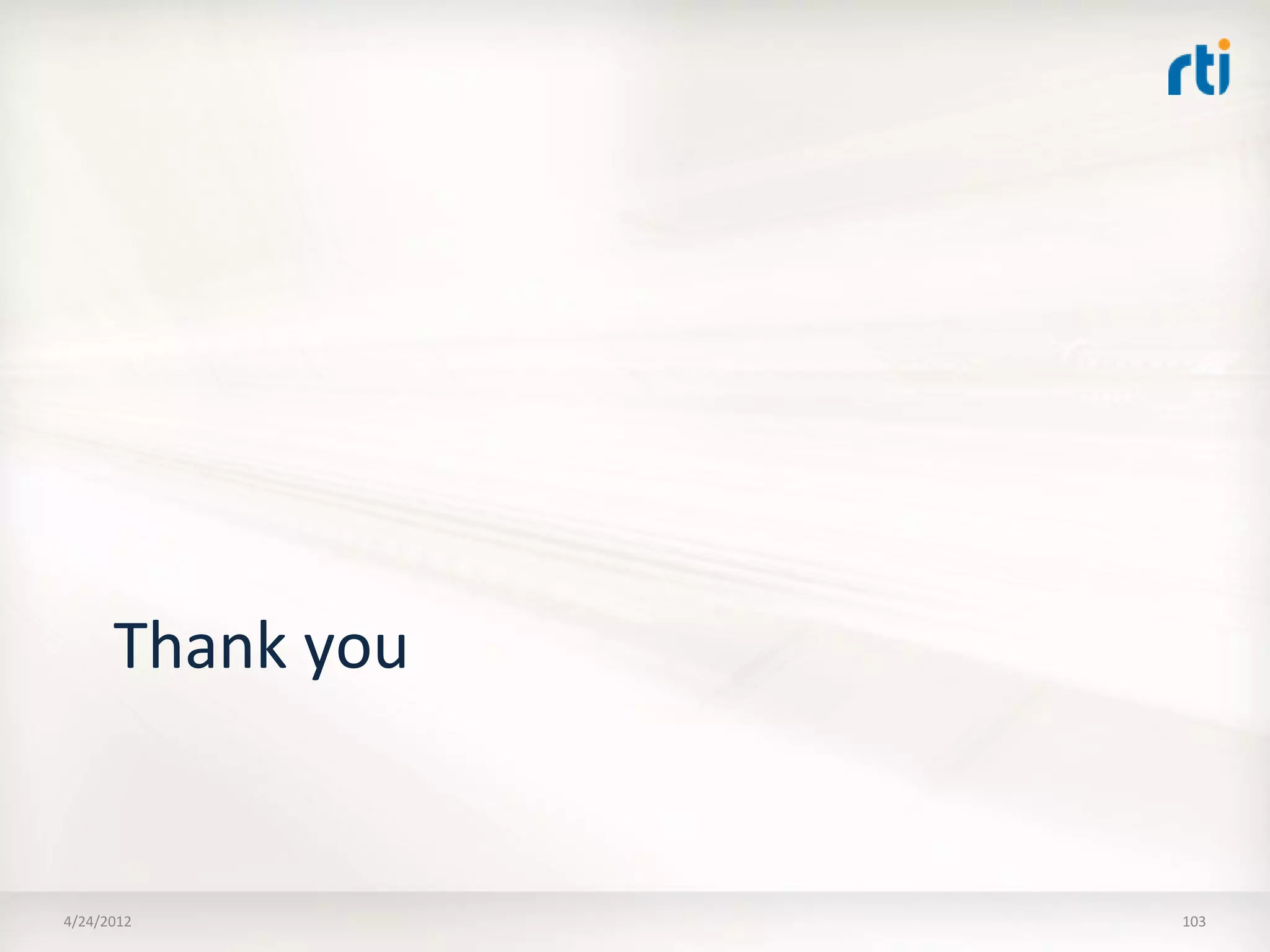 OMG Data Distribution Service (DDS) Advanced Tutorial