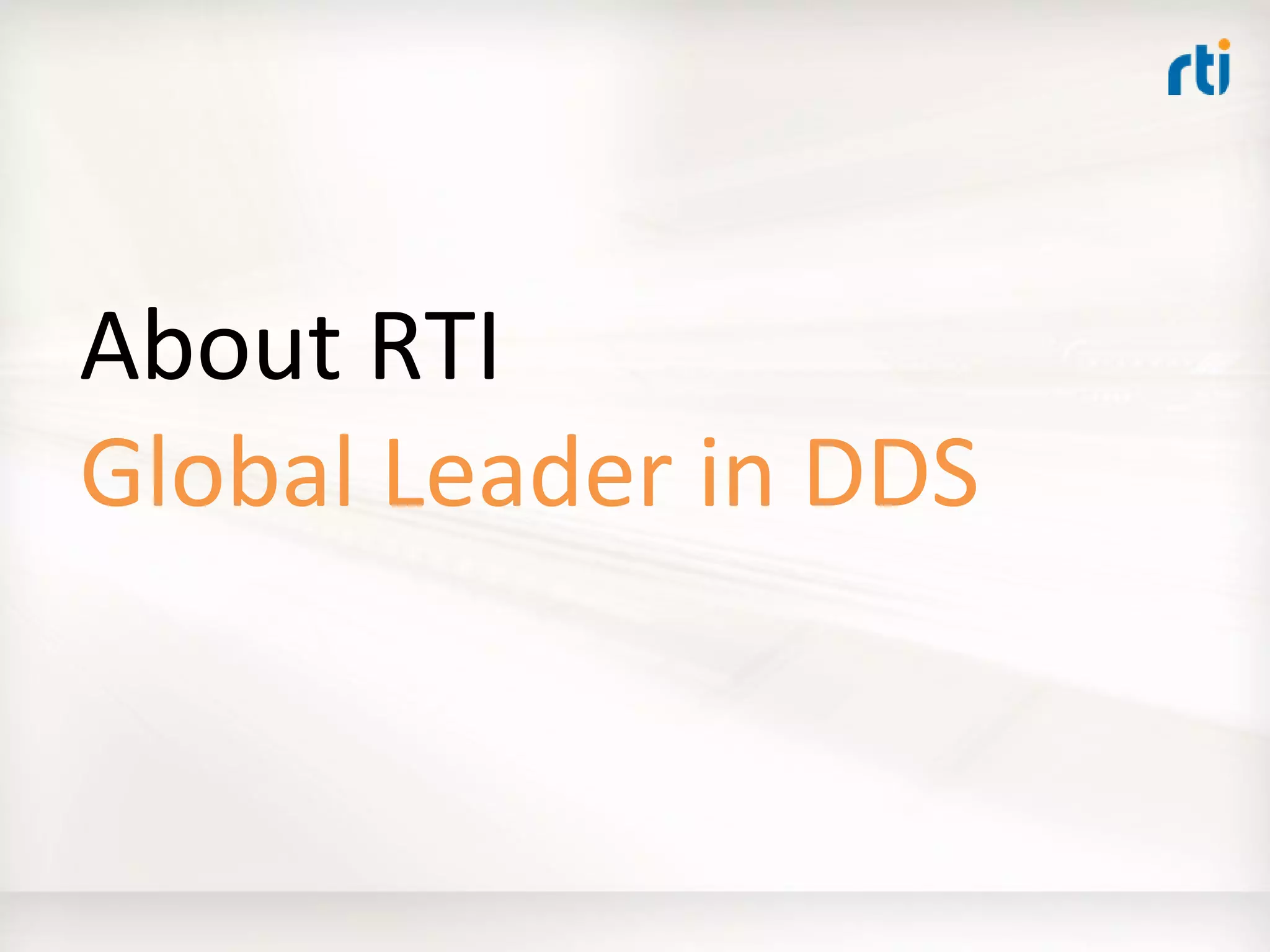 OMG Data Distribution Service (DDS) Advanced Tutorial