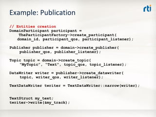 OMG Data Distribution Service (DDS) Advanced Tutorial