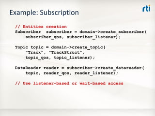 OMG Data Distribution Service (DDS) Advanced Tutorial