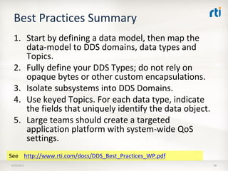 OMG Data Distribution Service (DDS) Advanced Tutorial