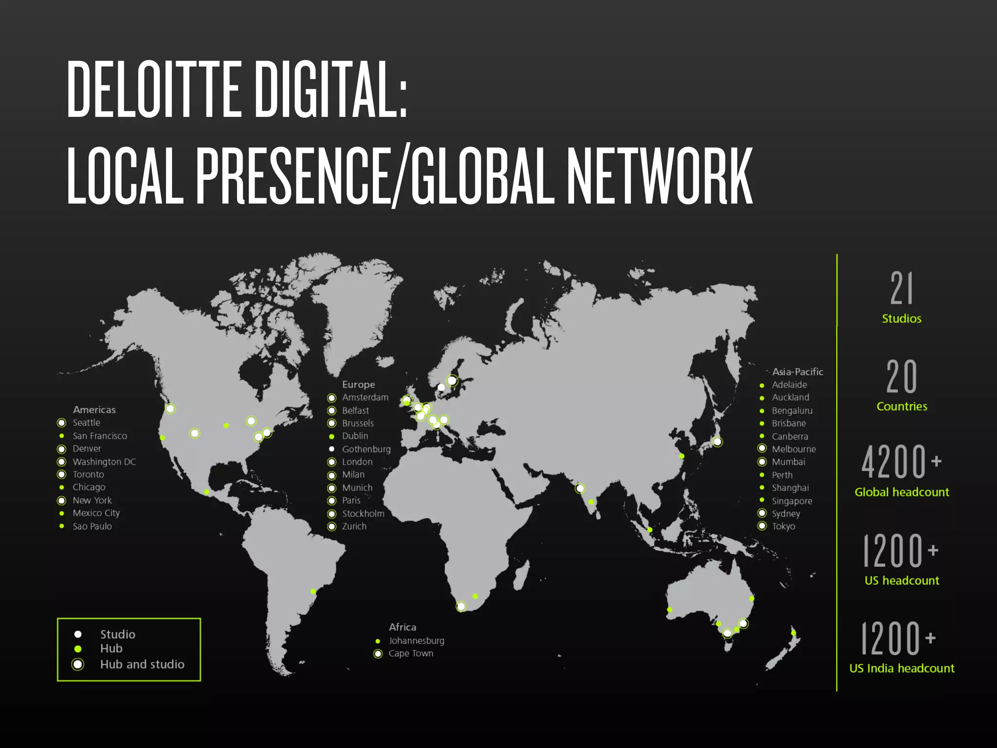 DELOITTEDIGITAL: 
LOCALPRESENCE/GLOBALNETWORK
 