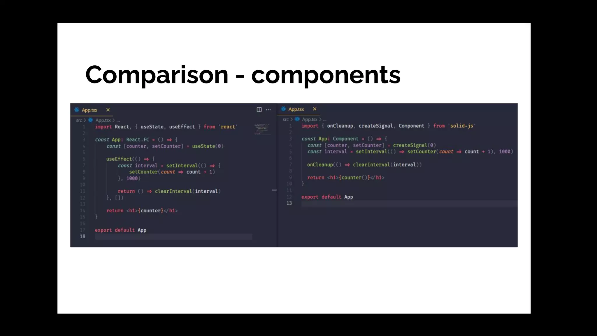 Comparison - components
 