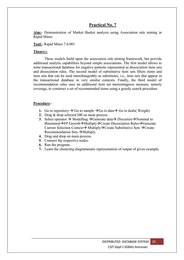 Distributed Database practicals | PDF