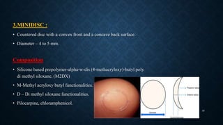 Minidisc Ocular Insert Ocular Drug Delivery System | PPTX