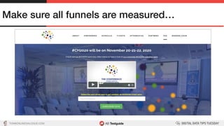 TON@ONLINEDIALOGUE.COM
Make sure all funnels are measured…!
 