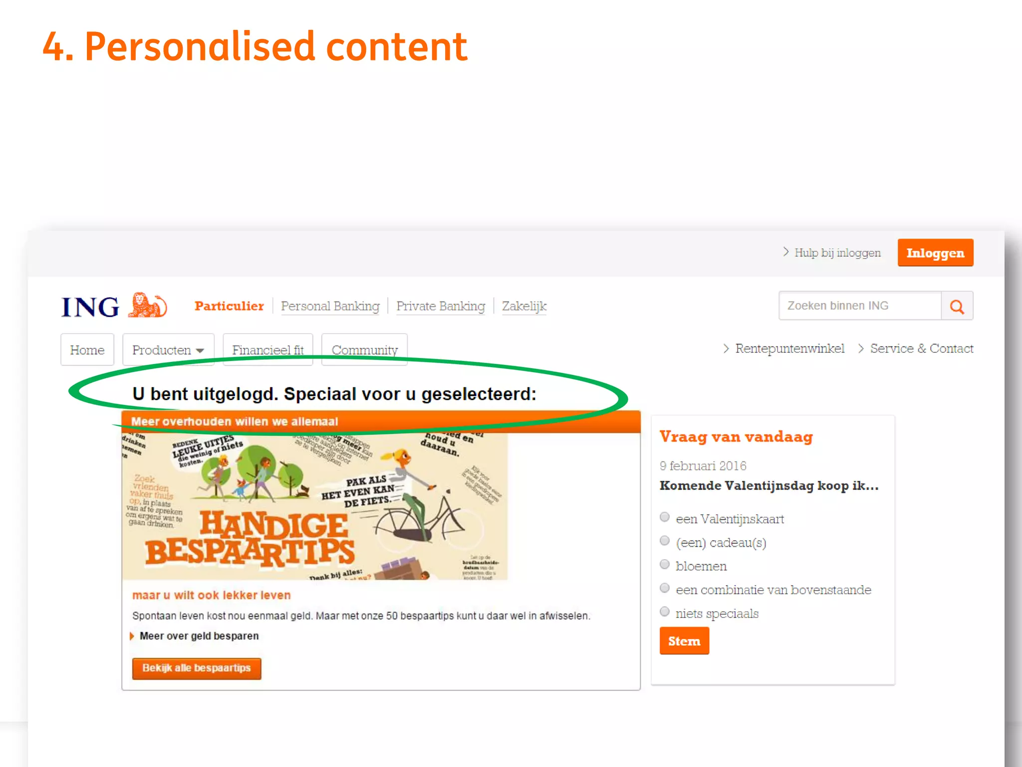 4. Personalised content
 