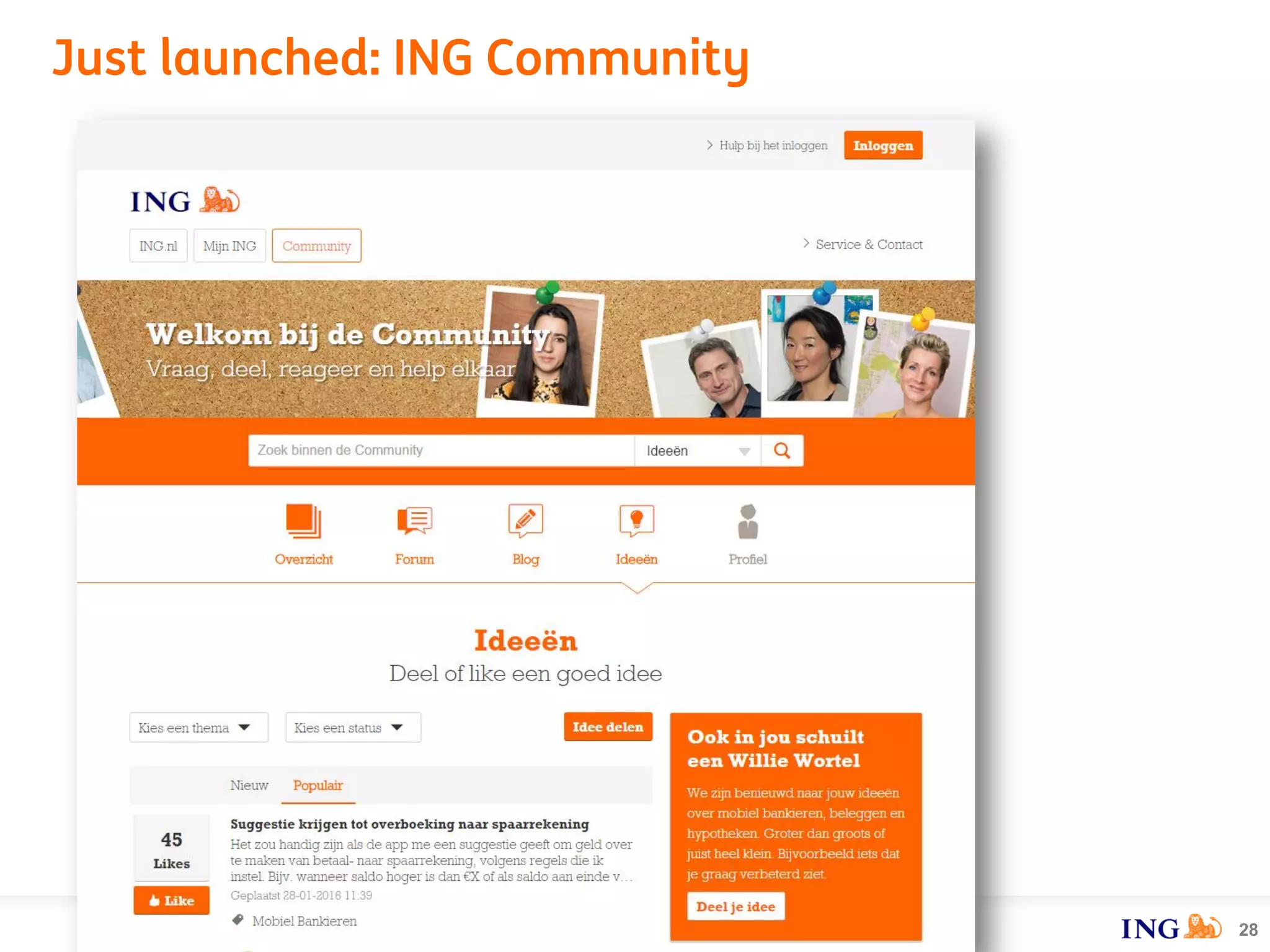 Just launched: ING Community
28
 