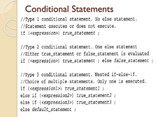 Conditional Statements
 
