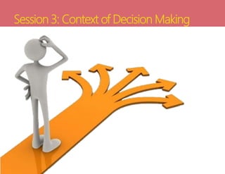 Session 3: Context of Decision Making
 