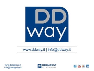www.ddway.it | info@ddway.it
www.dedagroup.it
info@dedagroup.it
 