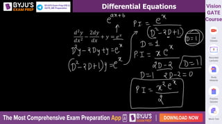 Differential Equations
𝑑2
𝑦
𝑑𝑥2
−
2𝑑𝑦
𝑑𝑥
+ 𝑦 = 𝑒𝑥
 