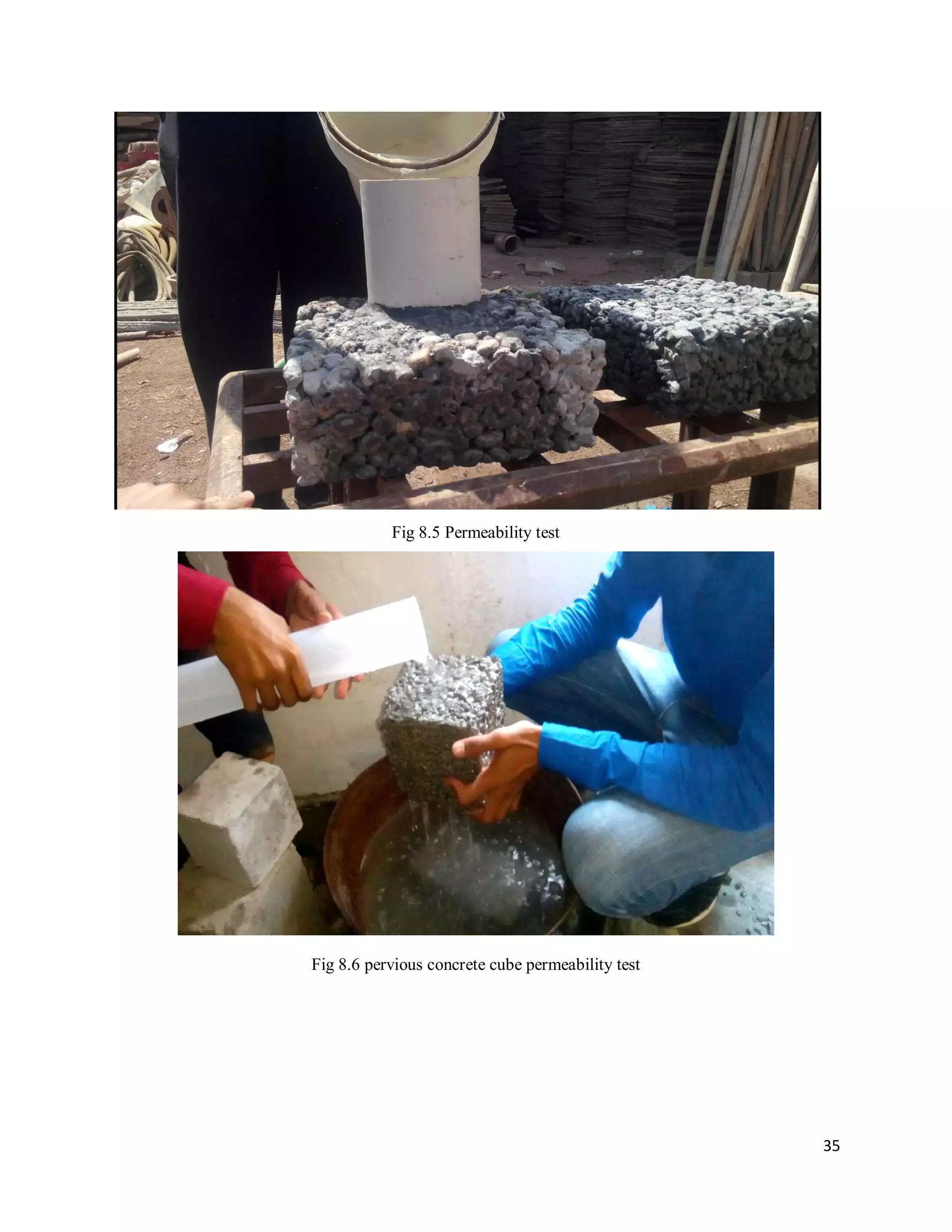 35
Fig 8.5 Permeability test
Fig 8.6 pervious concrete cube permeability test
 