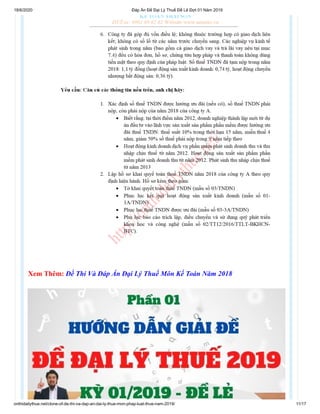 18/6/2020 Đáp Án Đề Đại Lý Thuế Đề Lẻ Đợt 01 Năm 2019
onthidailythue.net/clone-of-de-thi-va-dap-an-dai-ly-thue-mon-phap-luat-thue-nam-2019/ 11/17
Xem Thêm: Đề Thi Và Đáp Án Đại Lý Thuế Môn Kế Toán Năm 2018
 