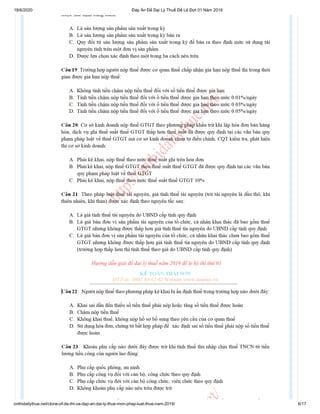 18/6/2020 Đáp Án Đề Đại Lý Thuế Đề Lẻ Đợt 01 Năm 2019
onthidailythue.net/clone-of-de-thi-va-dap-an-dai-ly-thue-mon-phap-luat-thue-nam-2019/ 6/17
Hướng dẫn giải đề đại lý thuế năm 2019 đề lẻ kỳ thi thứ 01
 