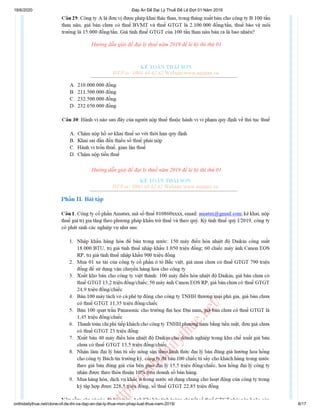 18/6/2020 Đáp Án Đề Đại Lý Thuế Đề Lẻ Đợt 01 Năm 2019
onthidailythue.net/clone-of-de-thi-va-dap-an-dai-ly-thue-mon-phap-luat-thue-nam-2019/ 8/17
Hướng dẫn giải đề đại lý thuế năm 2019 đề lẻ kỳ thi thứ 01
Hướng dẫn giải đề đại lý thuế năm 2019 đề lẻ kỳ thi thứ 01
 