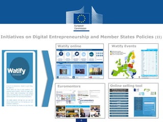 6
Initiatives on Digital Entrepreneurship and Member States Policies (II)
Watify online
Euromentors
Watify Events
Online selling tool
 