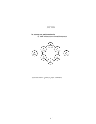 GRÁFICO III




Las antinomias como un anillo entre dos polos
           = la vida de los colores simples entre nacimiento y muerte




 (los números romanos significan las parejas de antinomias)




                                   80
 