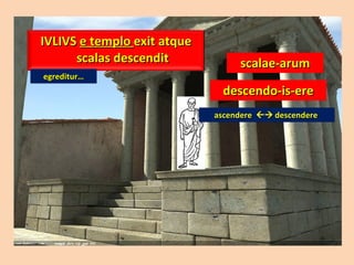 VNDE…? scalae-arum descendo-is-ere egreditur… ascendere    descendere  IVLIVS  e templo  exit atque scalas descendit 