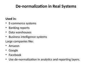 Optimizing Database Performance: Balancing Normalization and De ...