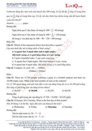 Đề ôn thi Violympic Toán Tiếng Anh lớp 5 năm 2024 - 2025 | PDF