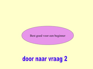 Best goed voor een beginner
 
