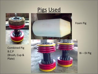 Pigs Used

                            Foam Pig




Combined Pig
B.C.P
                              Bi – Di Pig
(Brush, Cup &
Plate)
 
