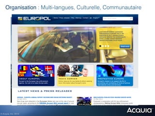 Organisation : Multi-langues, Culturelle, Communautaire




© Acquia, Inc. 2012.!
 