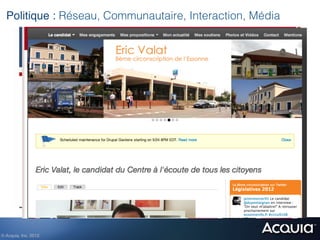 Politique : Réseau, Communautaire, Interaction, Média




© Acquia, Inc. 2012.!
 