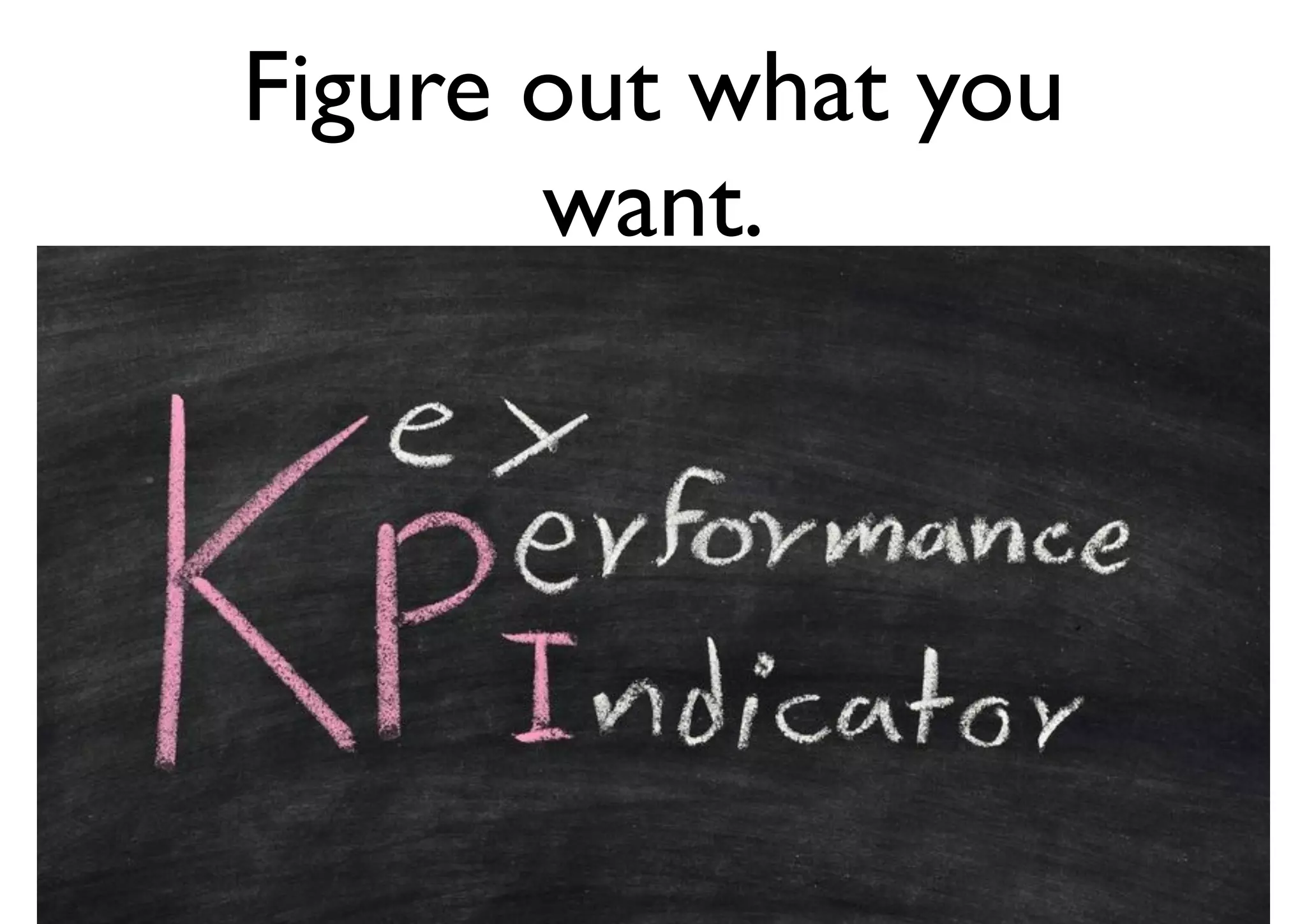 Figure out what you
want.
 