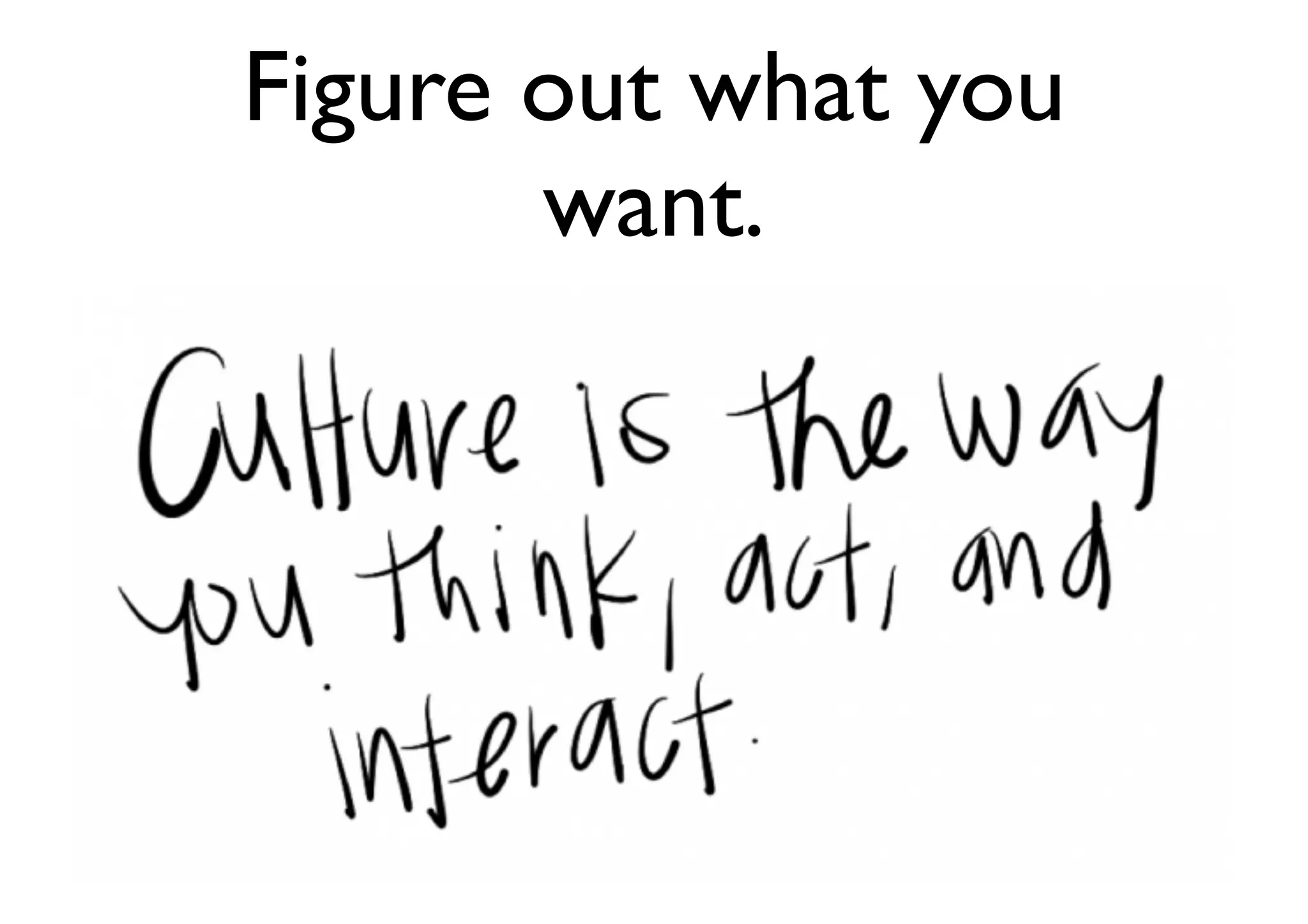 Figure out what you
want.
 