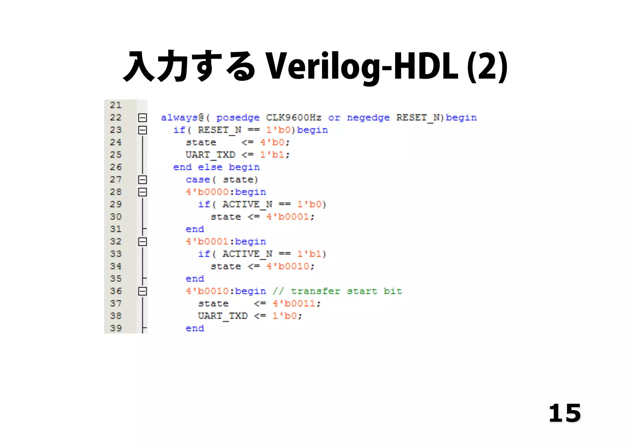入力する Verilog-HDL (2)
15
 