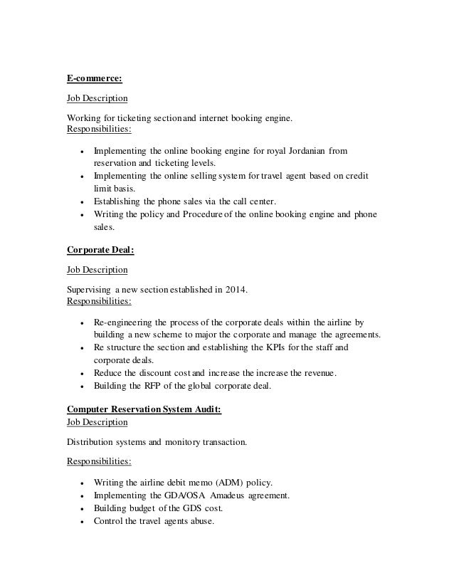 Reservation Manager Job Description Travel Agency Reservation Manager Job Description Travel Agency