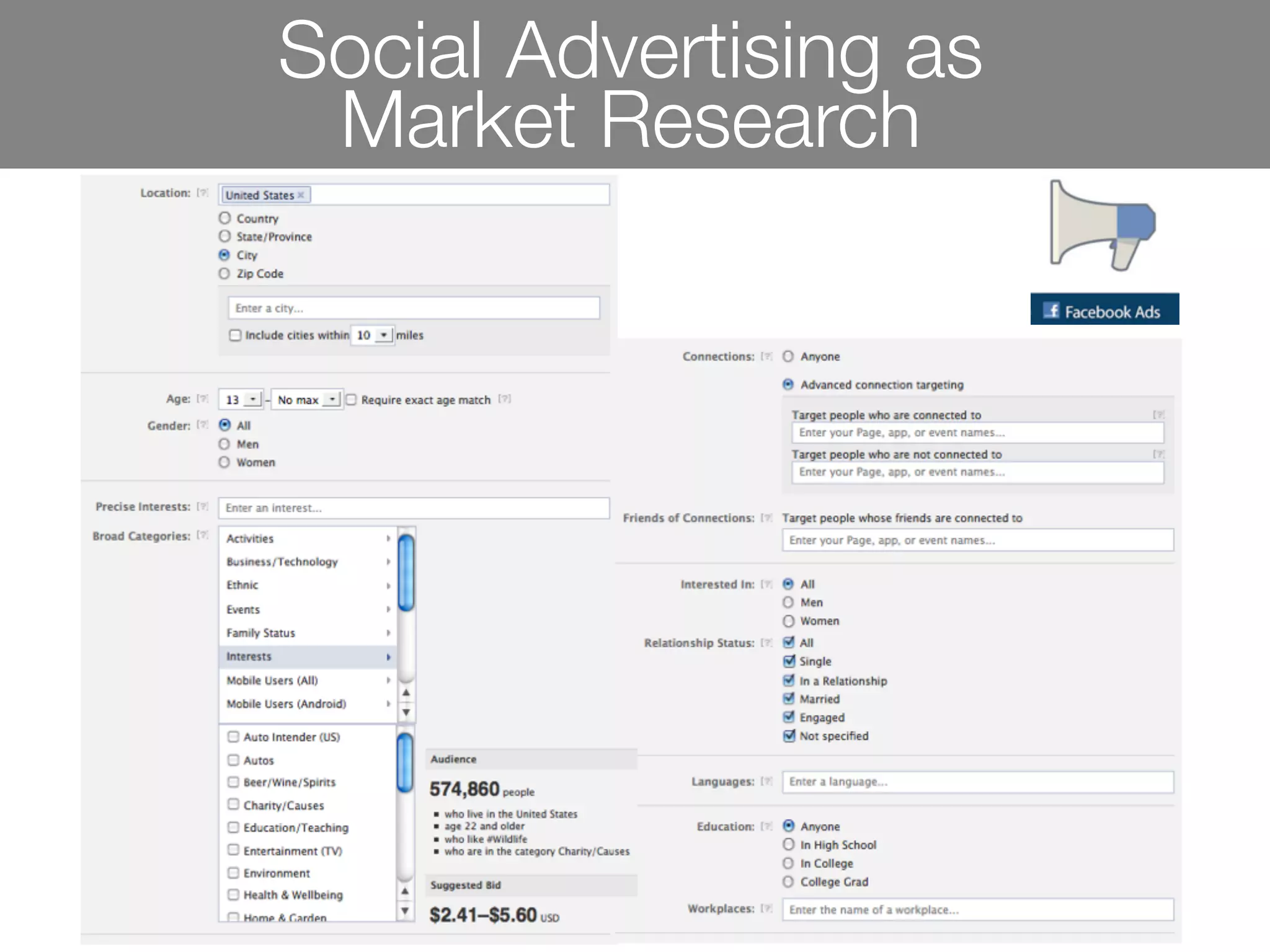 Social Advertising as
 Market Research
 