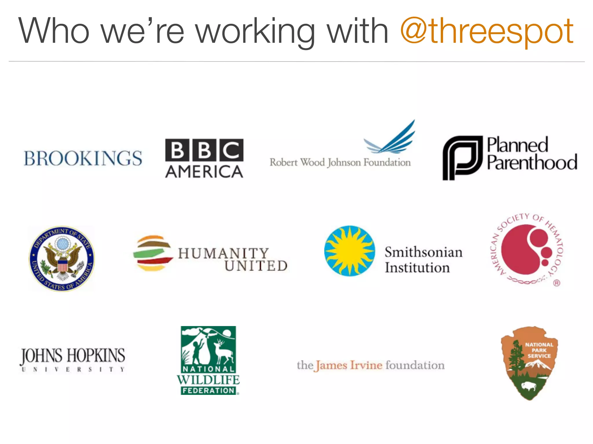 Who we’re working with @threespot
 
