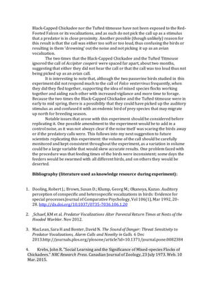 Ornithology project paper -1 | DOCX