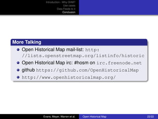 Open Historical Map: re-using obsolete information - State of the Map ...