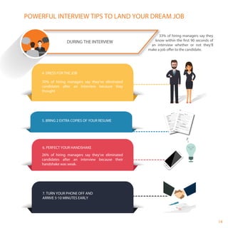 DURING THE INTERVIEW
POWERFUL INTERVIEW TIPS TO LAND YOUR DREAM JOB
8. USE CONFIDENT POSTURE
33% of hiring managers say th...