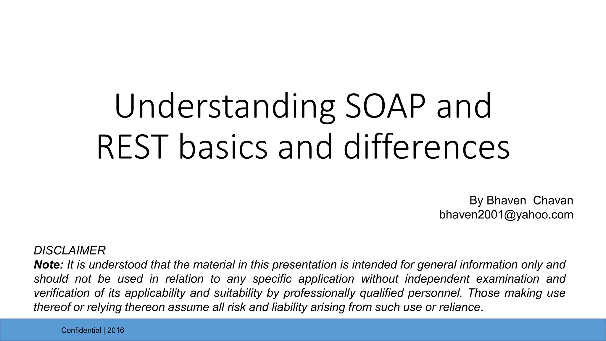 Understanding SOAP and REST basics and differences | PPT