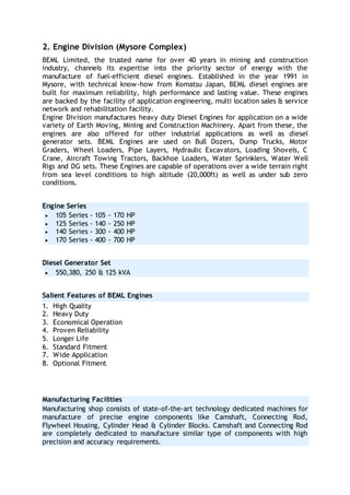 Beml Engine BEML LIMITED FILE | DOCX