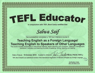 TEFL TESOL Certification