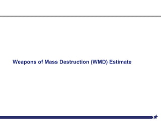 Integrity - Service - Innovation
Weapons of Mass Destruction (WMD) Estimate
 