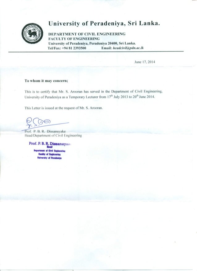 Service Letter