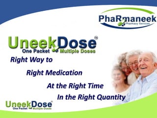 Right Way to
Right Medication
At the Right Time
In the Right Quantity
 