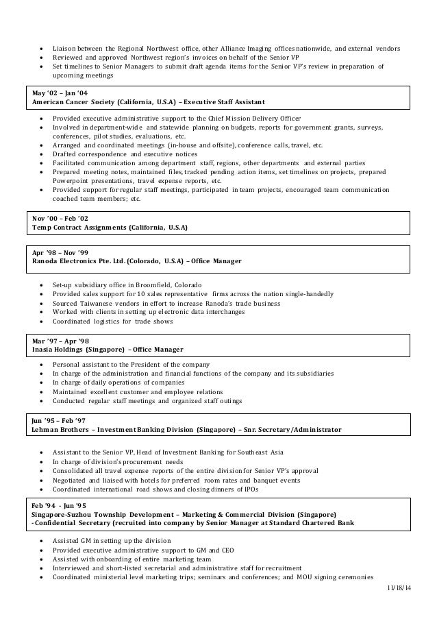 Vp operations manager resume